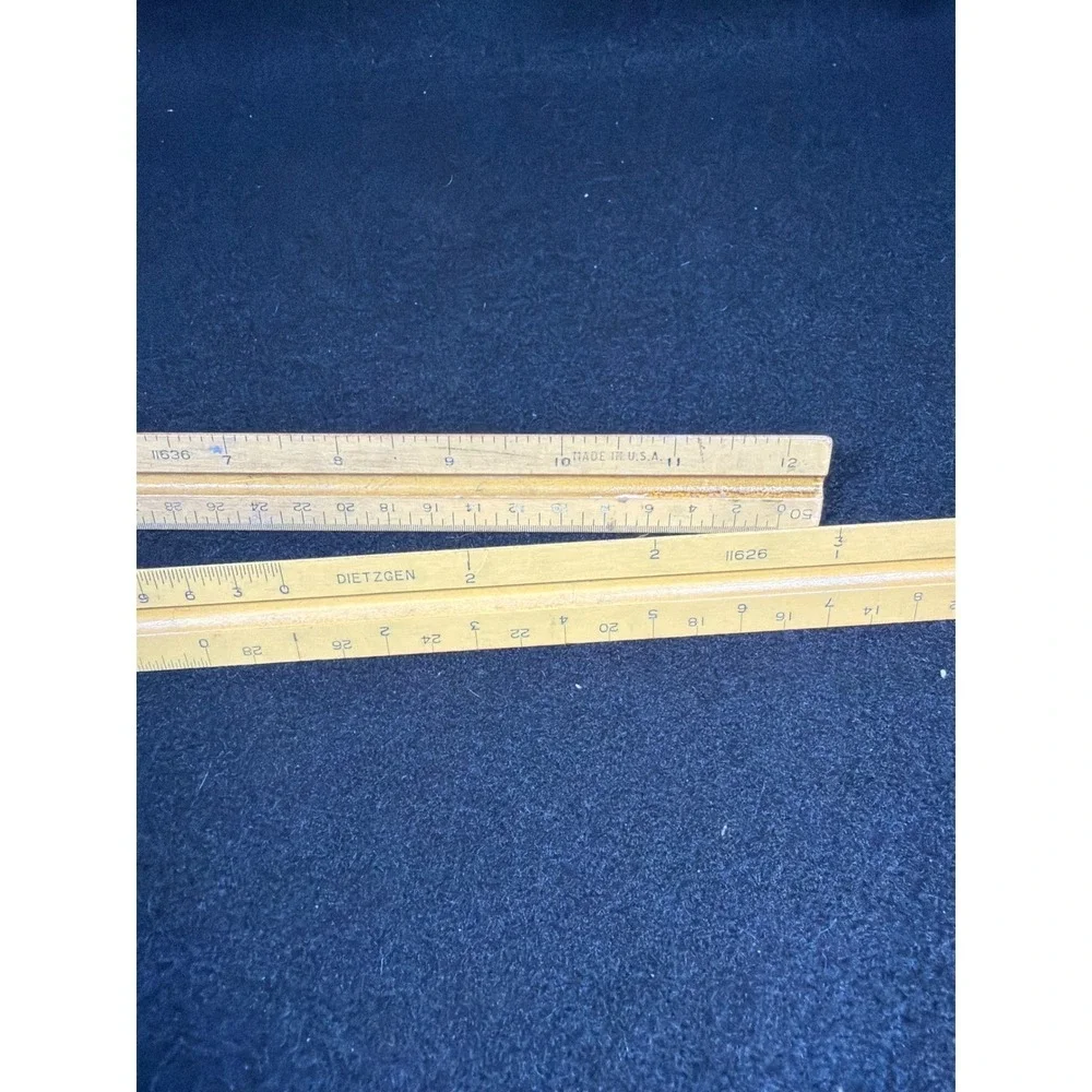 Vintage Dietzgen 11626 11636 Triangular Architect Engineer Scale Rulers USA 12in